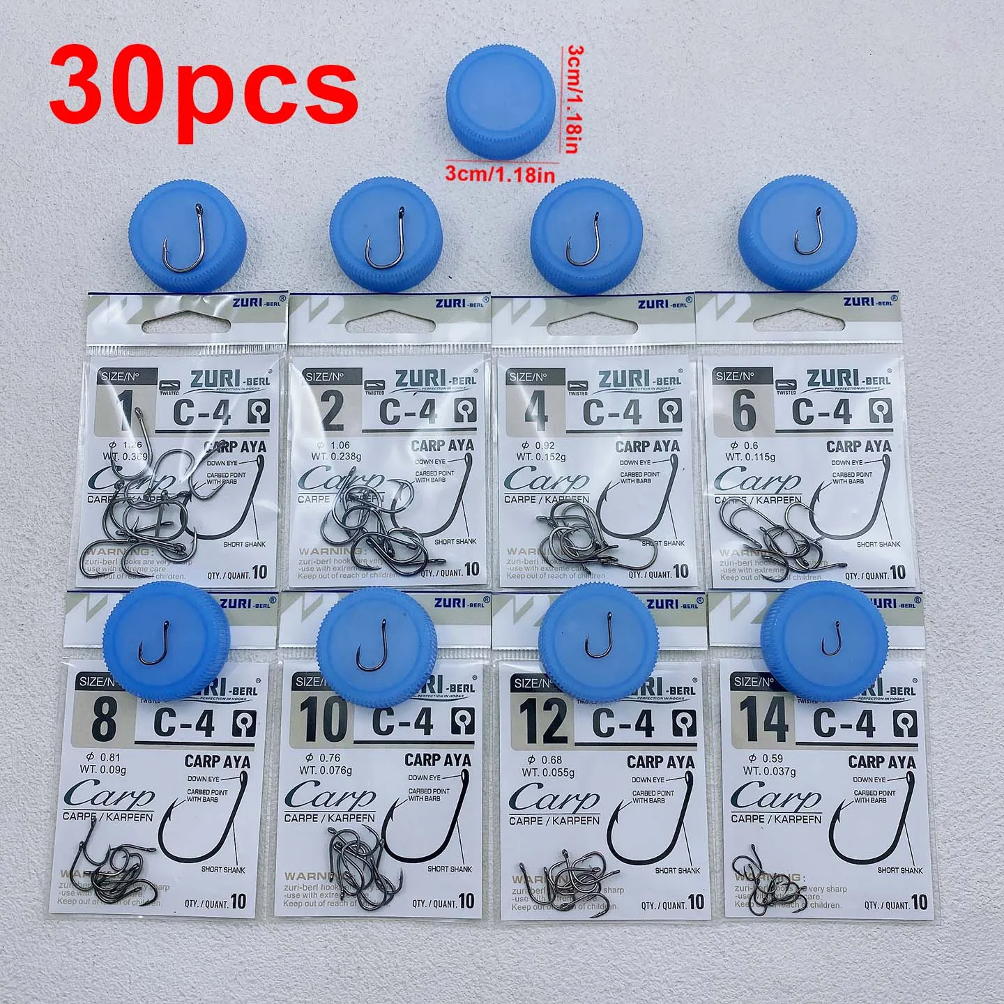 Anzuelos con púas para carpa – Acero al carbono y accesorios mosca - imagen 5