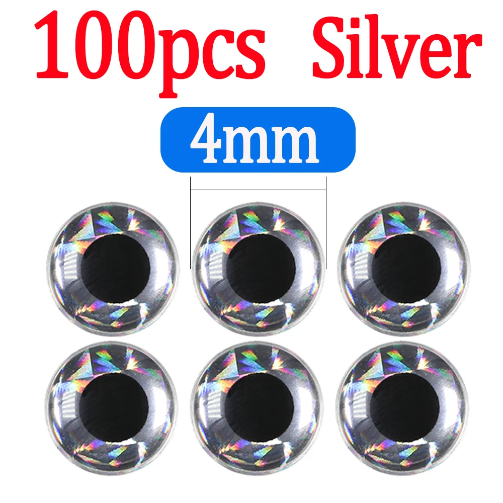 100pcs Silver 4mm