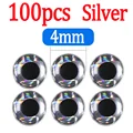 100pcs Silver 4mm