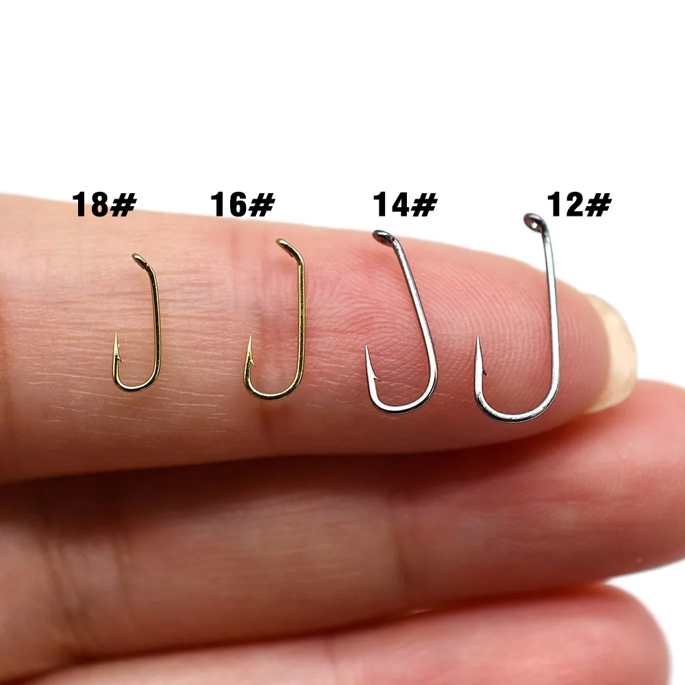 241 unids/set pesca mosca atado anzuelos de púas tamaño 12 #   14 #   16 #   18 # , Material de encuadernación de cuentas de cabeza dorada y herramienta de tijeras de pesca voladora - imagen 5