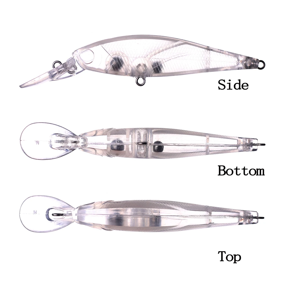 Chan'sHuang 20 piezas cebo en blanco sin pintar 10cm 7,8g sonajeros flaoting medio buzo Bill Minnow DIY hecho a mano señuelo de pesca Artificial - imagen 3