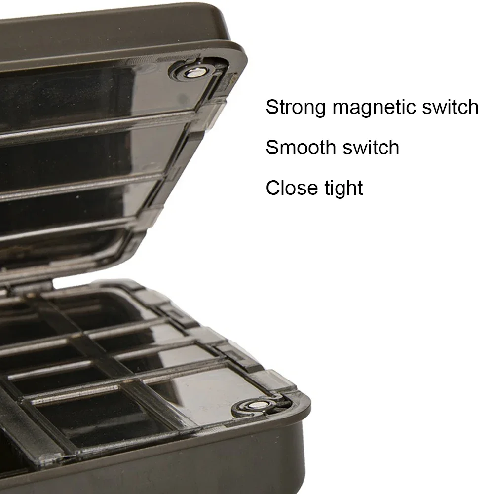 Caja organizadora de pesca de carpa, caja de almacenamiento de aparejos de pesca con mosca portátil, compartimentos magnéticos multiusos, accesorios de equipo de pesca - imagen 3