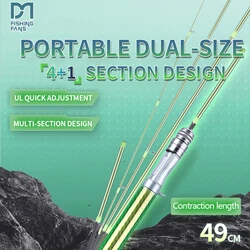 FISHINGFANS KUAISHA 1,5 m-1,68 m VIAJE UL UL UL ULULAR PORTÁTIL 5 SECCIÓN DOS tamaños Cambio HIGH CARBON SEA PIERRA DE AGUA DULCE