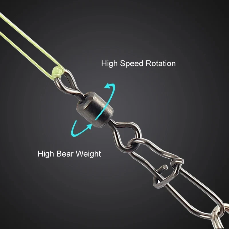 50 Stk/doos Roestvrijstalen Visconnector Pin 4 #6 #8 #10 #12 # Lagerdraai Met Karabijnhaak Lokken Accessoires - imagen 5