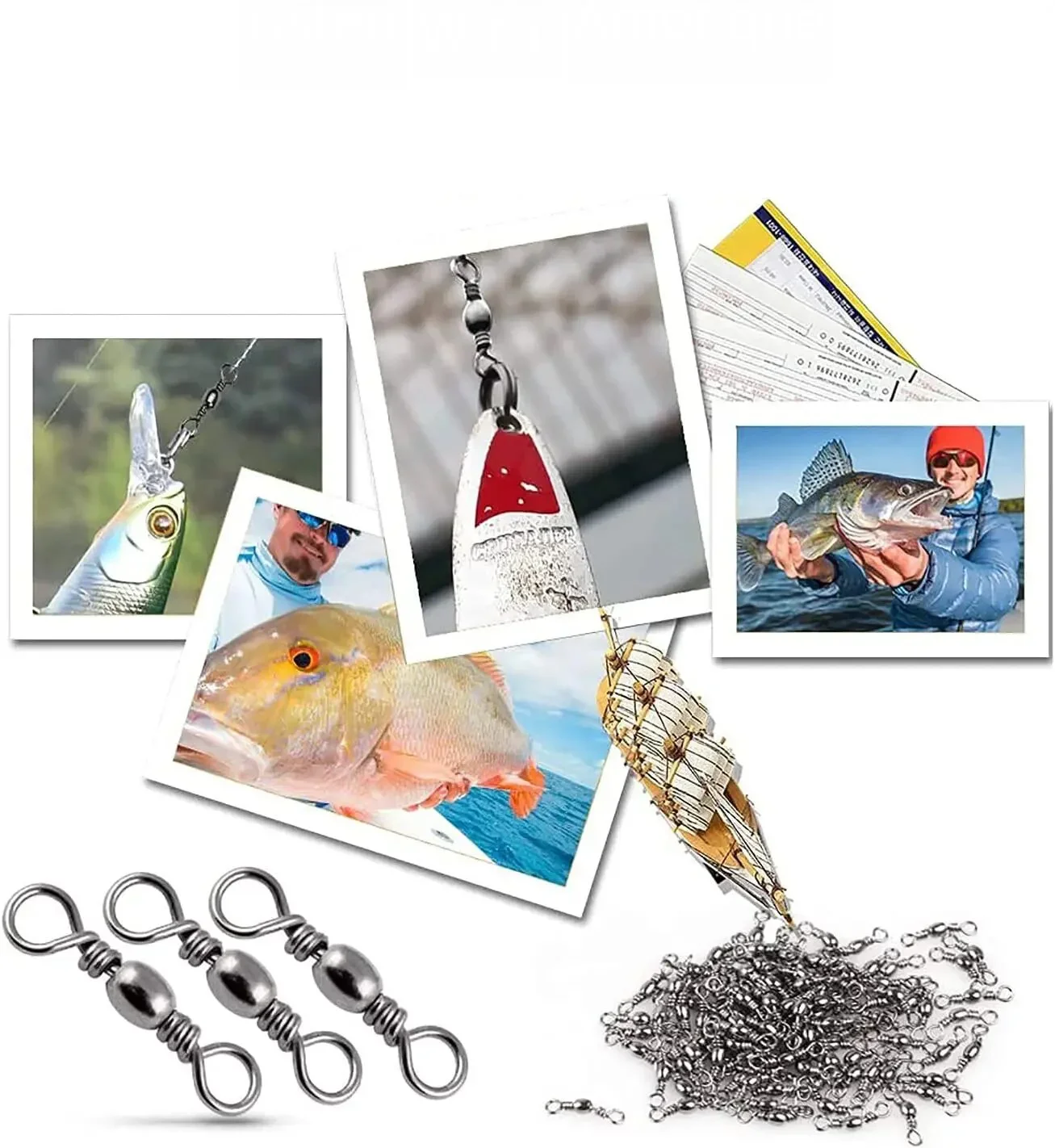 Goture 200 Uds pesca giratoria arrastre a presión 16kg-70kg anzuelos de acero inoxidable barril giratorio aparejos de pesca conector de línea - imagen 5