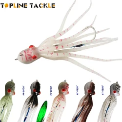 Señuelos blandos de pulpo, cebo de calamar de plástico Tpr, cebo de acción realista con gancho pesado para peces grandes, cebo de pulpo, señuelo de pesca suave