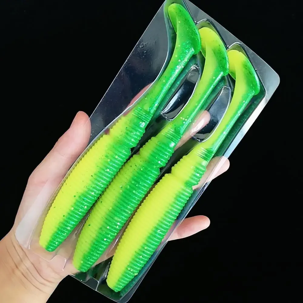 Noeby 3 uds señuelo suave cebo de pesca señuelo shad 17cm 39g cebo de silicona cola en T equipo de pesca cebo suave grande - imagen 2