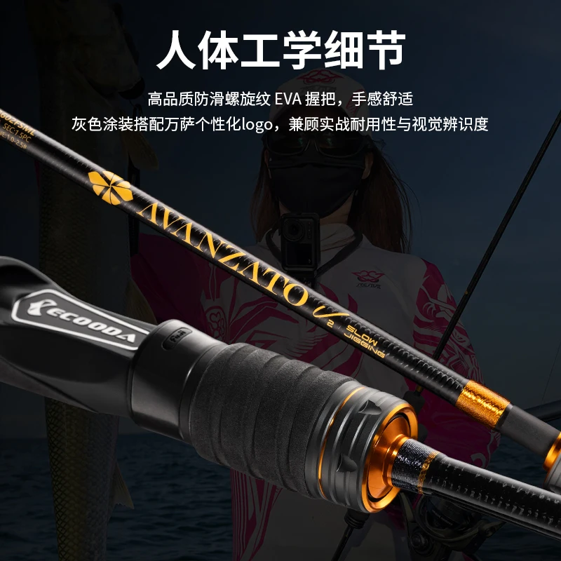 Ecooda EALJ2 EASJ2 caña jigging ligera y lenta con anillos Fuji - imagen 4