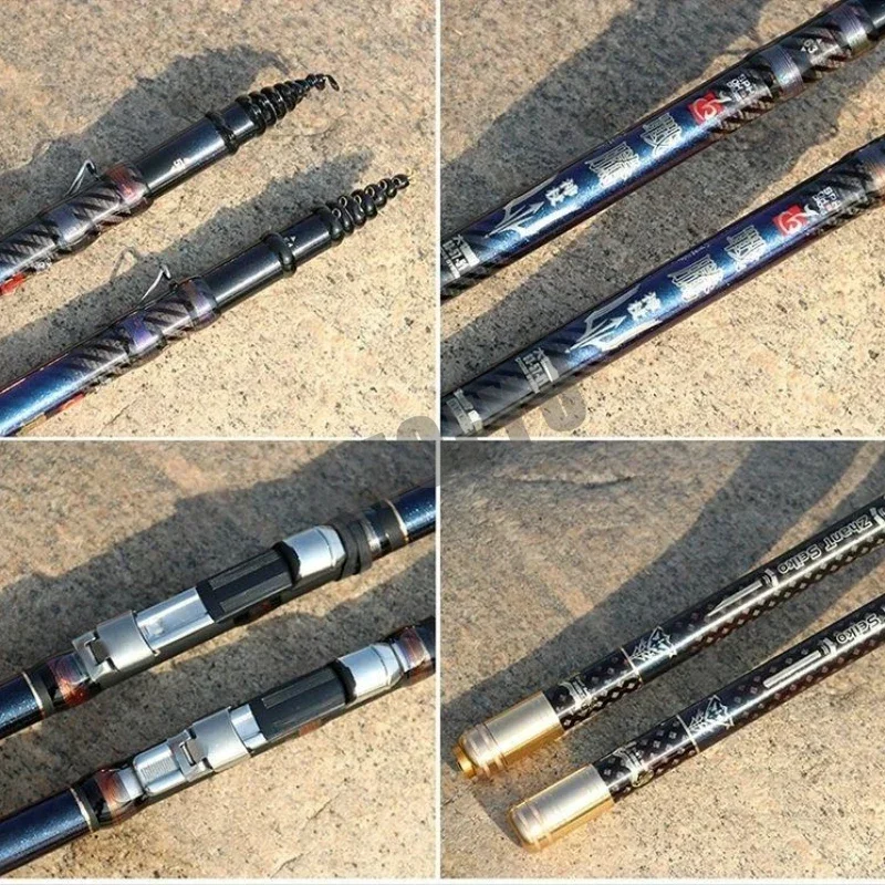 Juego combinado de caña de pescar y carrete huecos de posicionamiento múltiple, Variable, 4,5-10M, ultraligero, flujo superduro, juego de caña de mano - imagen 3