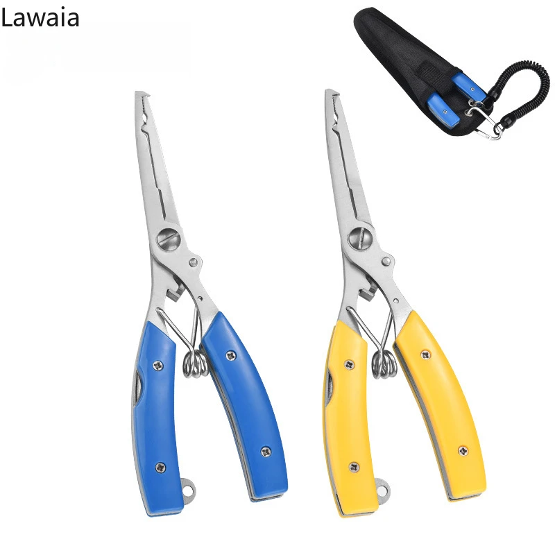 Alicates de pesca multifuncionales, alicates de corte de línea de pesca, accesorios de boca curva, dispositivos de Control de peces, herramientas de pesca