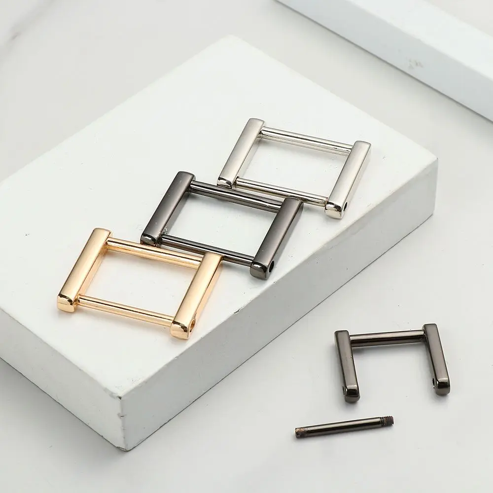 Hebilla de correa de hombro Artesanal de cuero, Conector de correa, anillos rectangulares, hebilla de bucle de bolsa, hebilla de anillo de tornillo, bricolaje - imagen 3