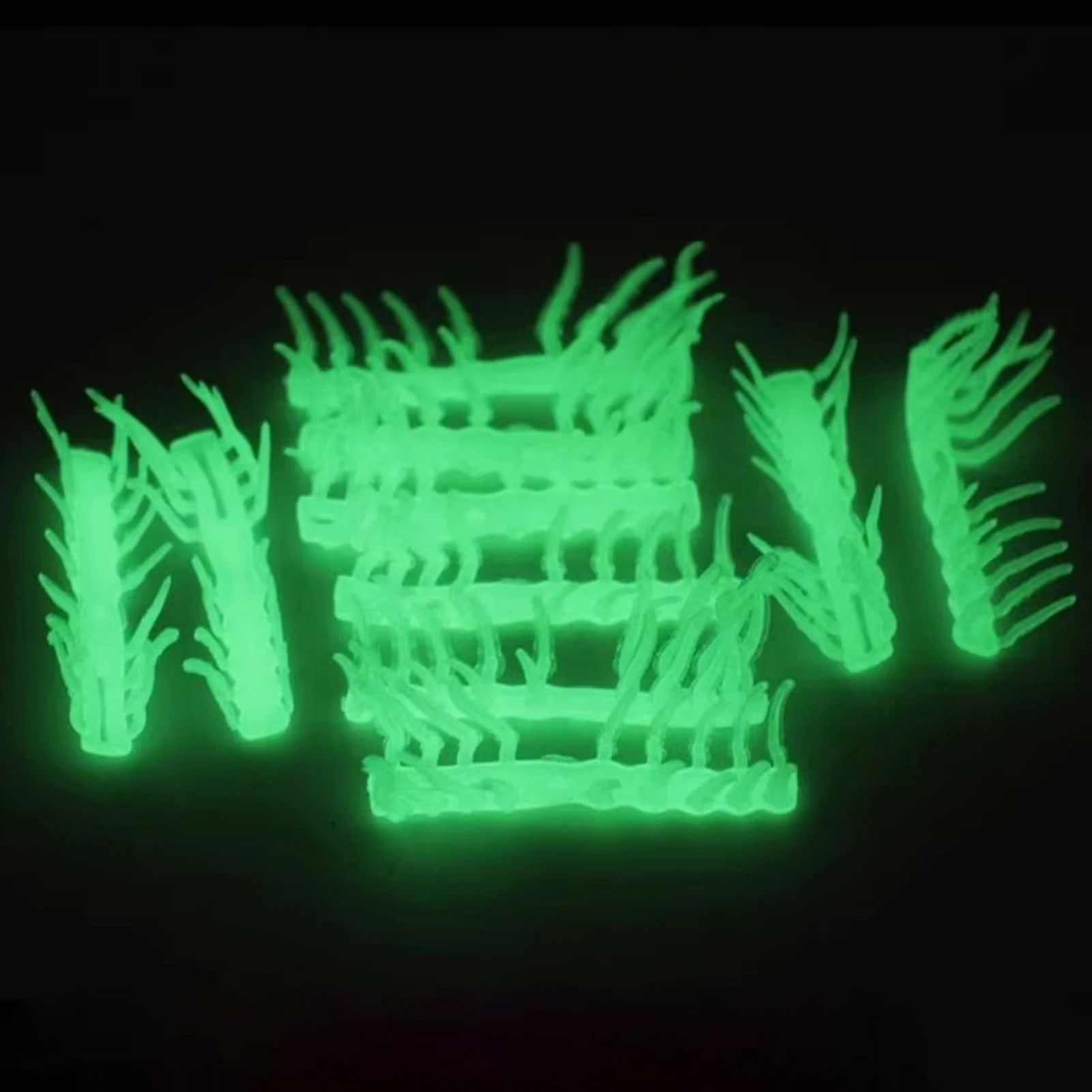 10 Uds. Señuelos de pesca luminosos artificiales, señuelo de camarón simulado, cebo falso de camarón brillante nocturno transparente, anzuelos de pesca al aire libre - imagen 2