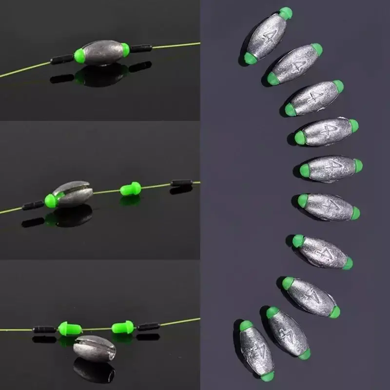 Pesas de pesca antideslizantes en forma de oliva, accesorios de pesca de carpa, 2g-30g, 5 piezas/10 piezas - imagen 5