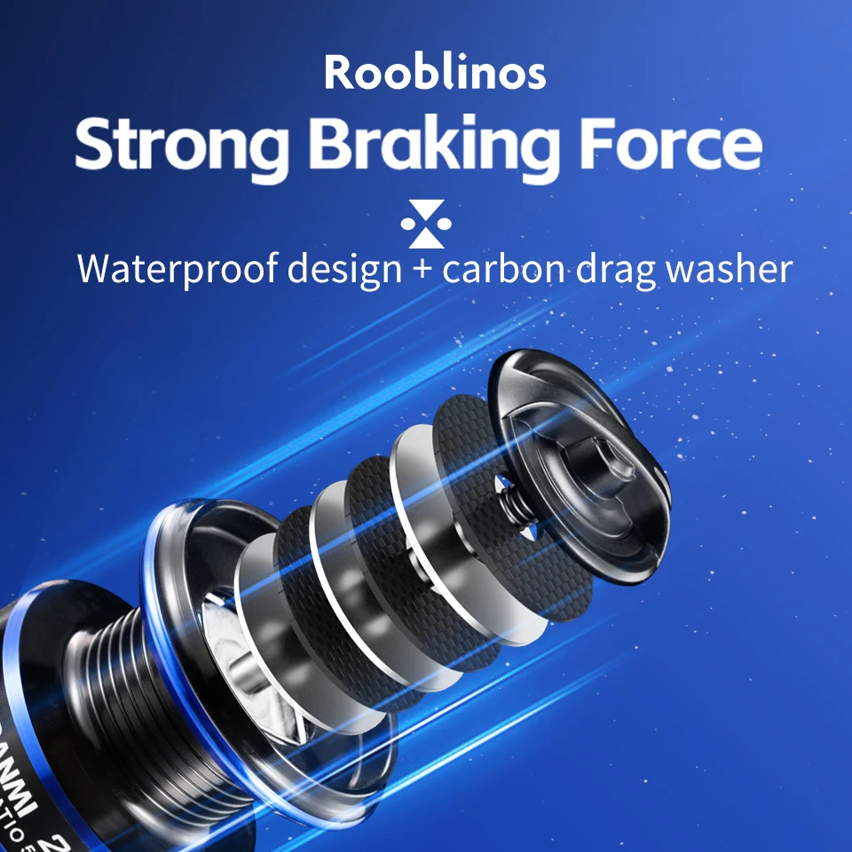 Carrete giratorio ROOBLINOS CG, carrete de Metal para pesca en agua salada, carrete de alta velocidad - imagen 5