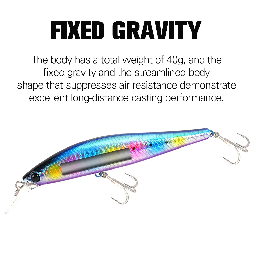 TSURINOYA 1 pieza de pececillo hundido 125mm 50g LANCE agua salada señuelo de pesca de barco duro cebo de pececillo Artificial Wobblers