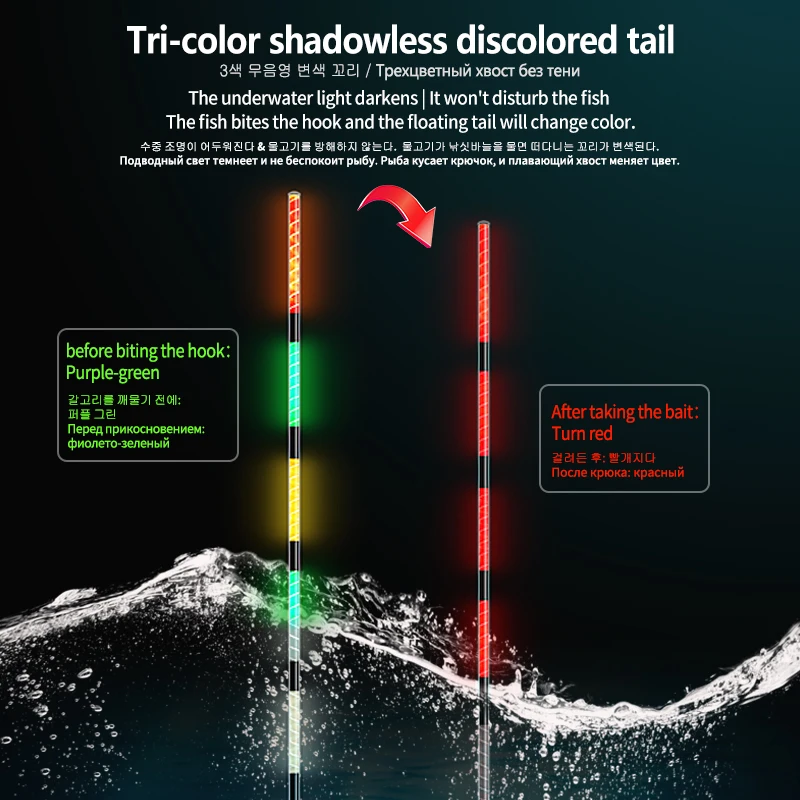 1 pieza de flotador de cambio de Color con Sensor de gravedad eléctrico + 1 CR425 + 1 tubo flotante + 1 ganchos para bolsa + 1 flotador de apoyo Nano accesorios de boya luminosa - imagen 3