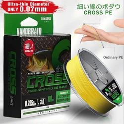 Línea de pesca trenzada extremadamente delgada de 4 hebras, 100M, 0,07-0,33mm, línea de pesca PE, línea multifilamento, pesca de carpa de agua salada suave