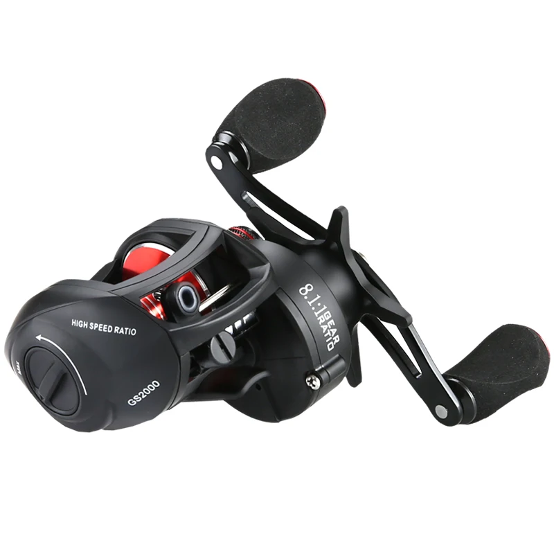 PRO BEROS-carrete De Pesca 17 + 1BB 8,2: 1 8kg Max Darg Baitcasting, perfil lento, carrete De Pesca