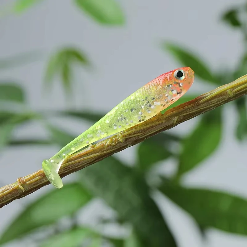 WALK FISH 5 uds 7cm 2,1g señuelo suave paleta cola Shad PVC Wobbler Swimbait Jig Head ojos 3D cebo Artificial suave para pesca de Lucio - imagen 2