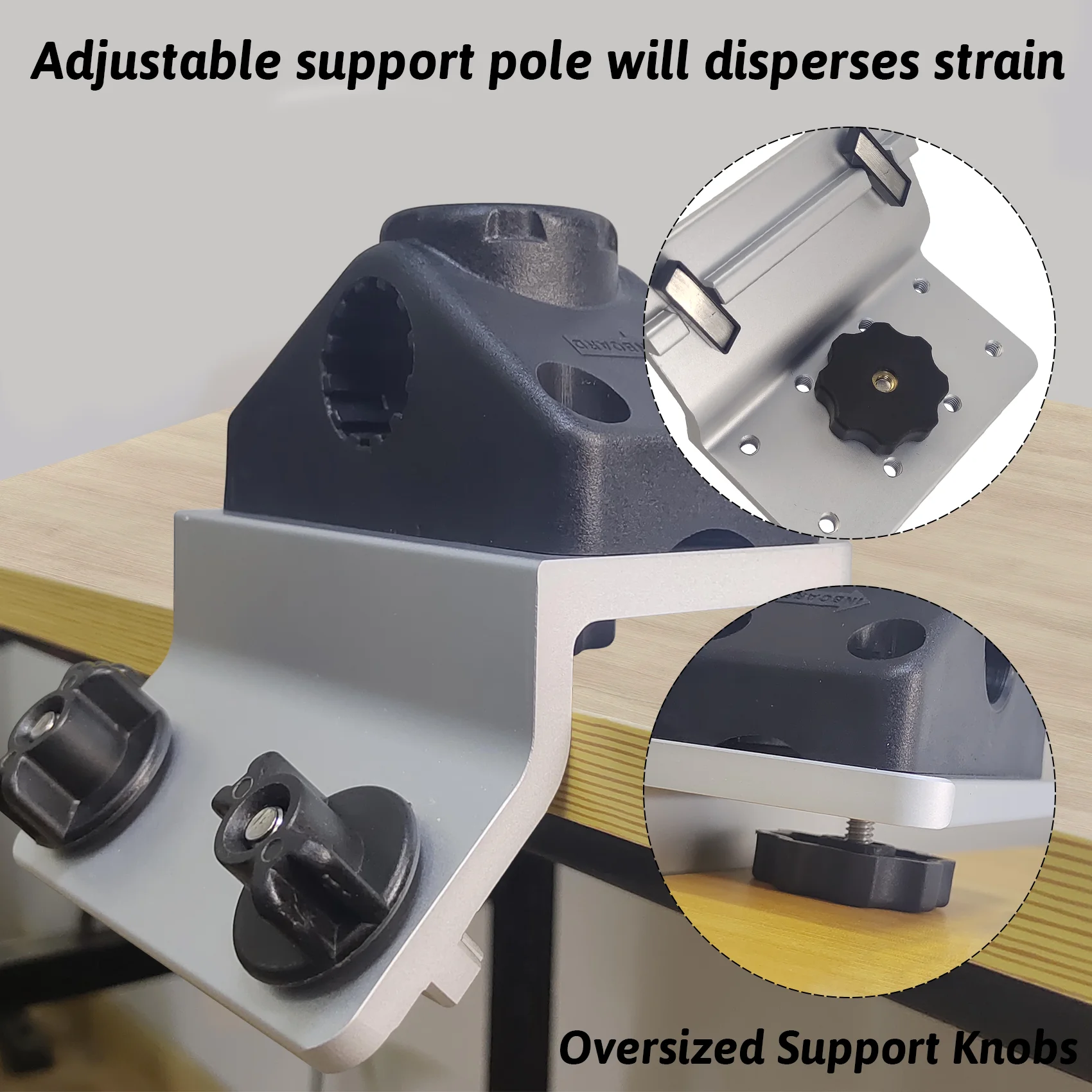 90 °   Soporte de riel de aluminio para barcos Lund/Ranger/Lowe, soportes de varilla de montaje preperforados y accesorios marinos, sistema de pista Universal - imagen 4