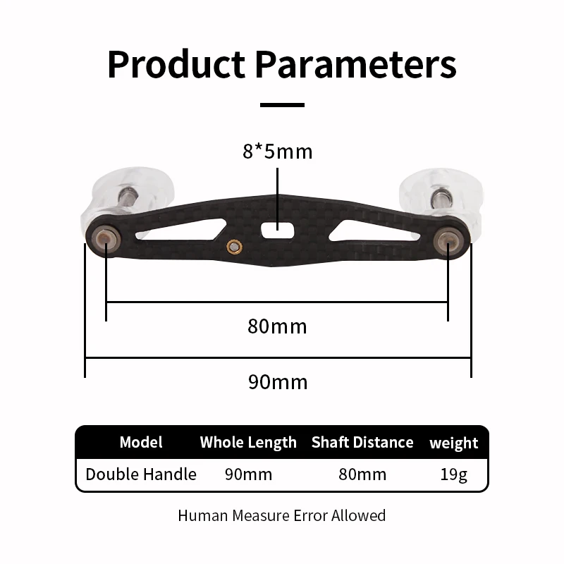 Kawa-mango de carrete de pesca de fibra de carbono y perilla acrílica, tamaño de 8x5/7x4mm, grosor de 3mm, adecuado para carrete A y D/S, bricolaje, 1 unidad - imagen 5