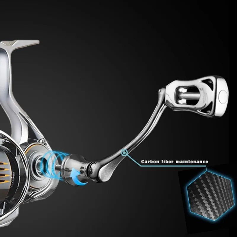 Marca MBLN, carrete de pesca de carbono, ultraligero 164g, 7 + 1 rodamiento, relación de engranaje 5,2: 1, carcasa y brazo de carbono, carrete de aleación, carrete giratorio, alta velocidad - imagen 4