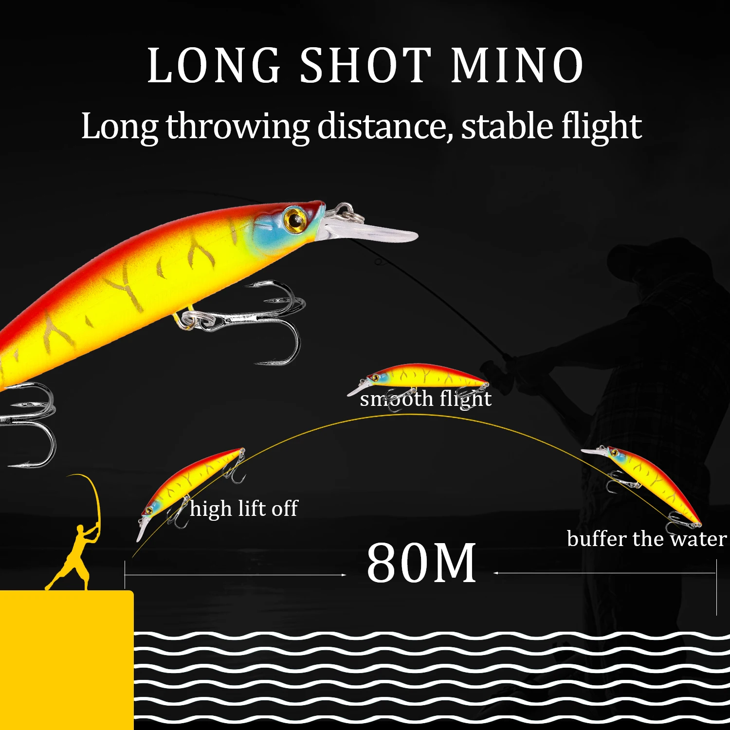 Señuelo de pesca de pececillo hundido, 1 piezas, Wobblers 10,5 cm 25,5g, cebo duro Artificial de buceo profundo, Crankbait, aparejos de pesca de lubina - imagen 4