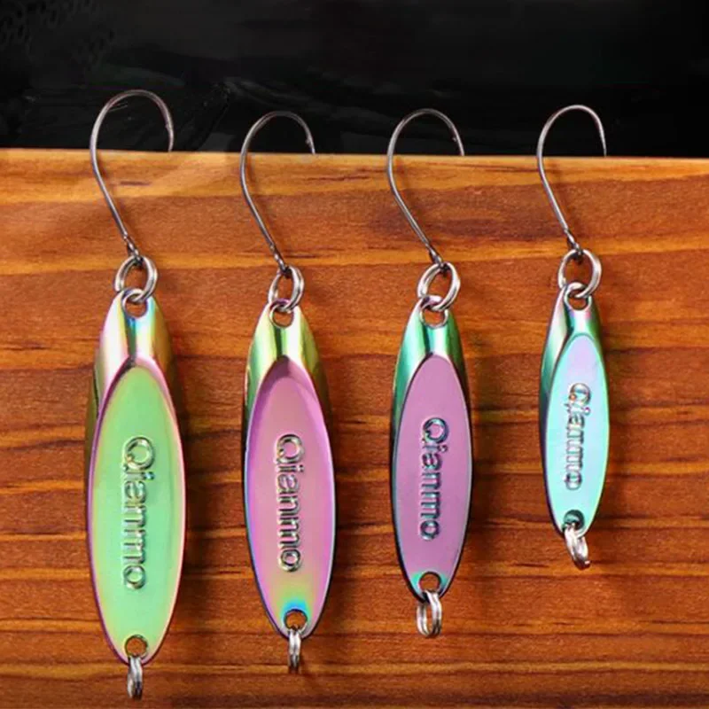 Nuevo 1 Uds cuchara giratoria de Metal señuelo de pesca cebo duro de cobre 1,5g 2,5g 3,5g 5g lentejuelas artificiales con aparejos de anzuelos individuales - imagen 3