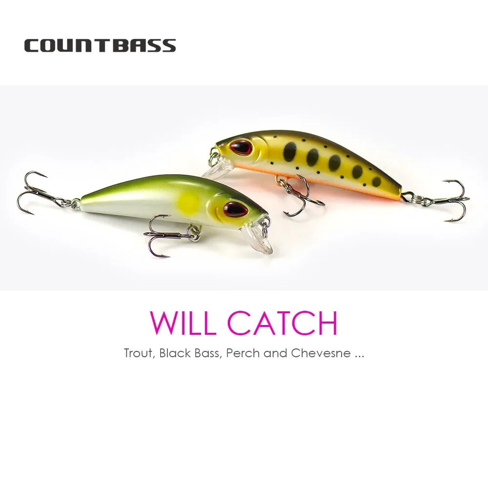 COUNTBASS 65mm 11g Señuelos de pesca Wobbler de pececillo de hundimiento pesado para trucha, lubina negra, cebos de plástico duro para pescador perca - imagen 4