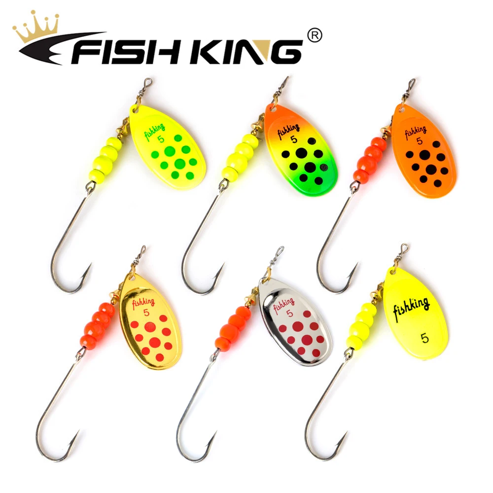 FISH KING-señuelo de pesca giratorio, cebo duro con gancho de alta calidad para carpa, lubina, 5g, 7,8g, 10,5g, 15g - imagen 4