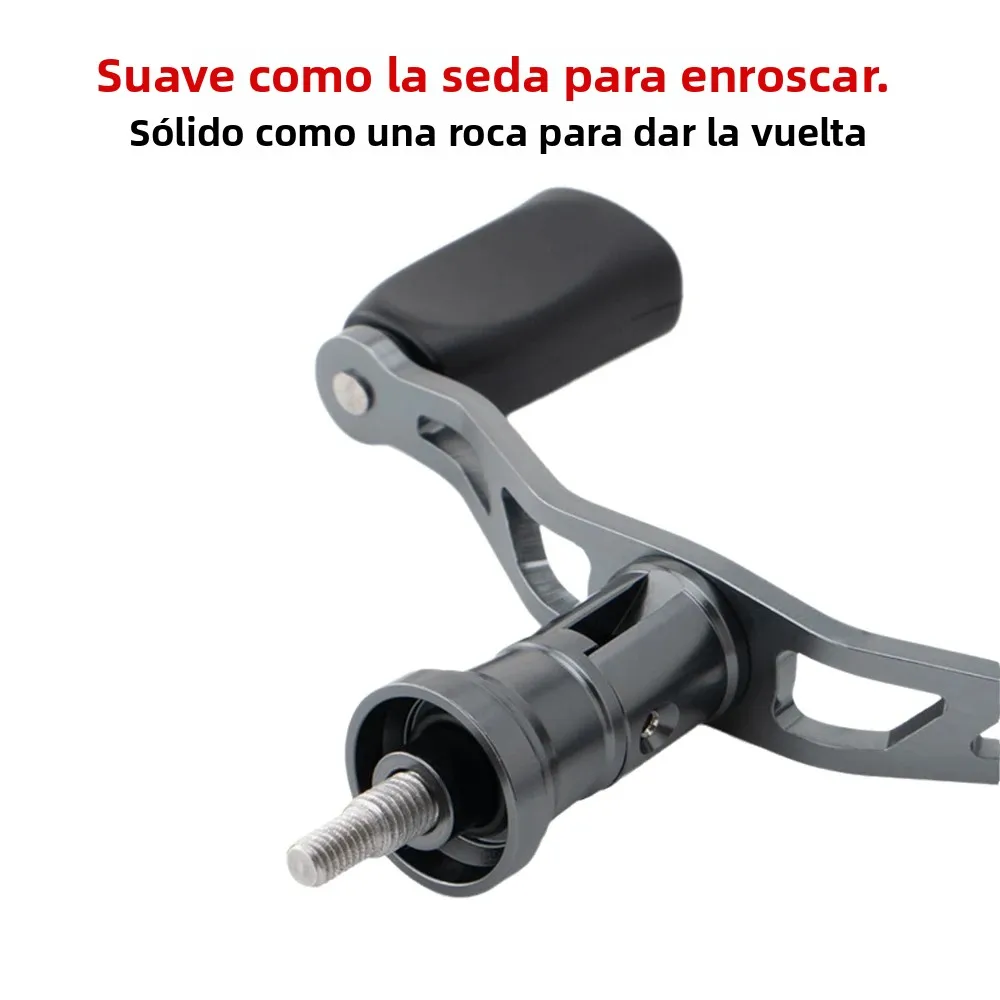 Huidiao-mango atornillable de acero inoxidable para carrete de pesca giratorio, serie 1000-4000, balancín impermeable, doble agarre de goma suave - imagen 5