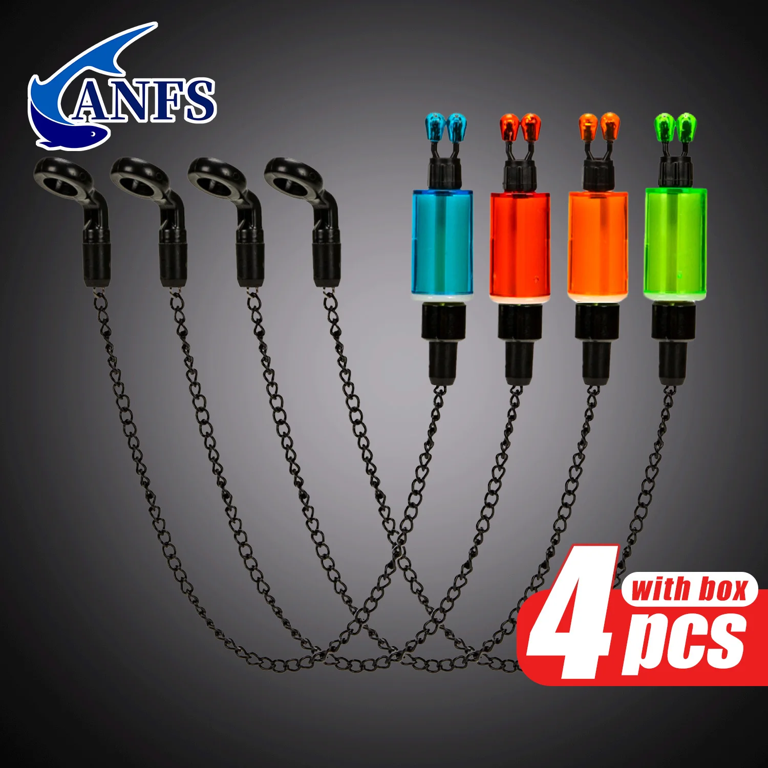 Juego de swingers de pesca de carpa de 4 piezas con caja de almacenamiento, oferta de alertas de pesca de Navidad y Acción de Gracias, lo mejor para Navidad - imagen 2