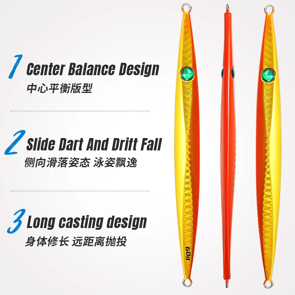 JIGGINGPRO D-Slide Jack Eye 60g 80g 100g señuelo de Jigging Vertical dardo y acción de deriva agua salada plantilla de Metal señuelo de pesca - imagen 3