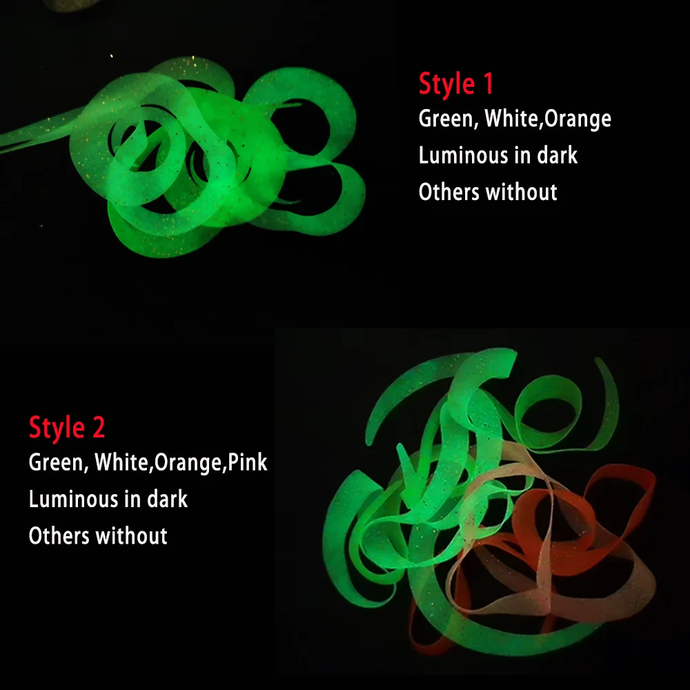 LIONRIVER 20 piezas faldas luminosas de goma de silicona Streamer remolques plantillas pargo pesca de agua salada Material de señuelo de curricán - imagen 5