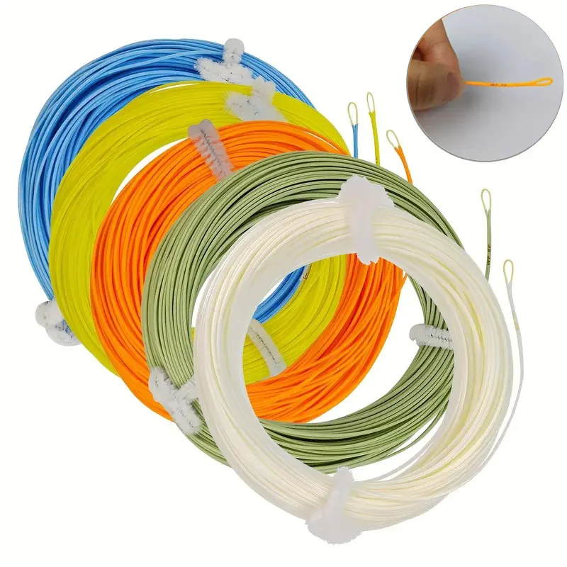 Aventik100FT-sedal de pesca con mosca flotante, peso hacia adelante WF1F–WF9F con ID de línea, núcleo trenzado de PVC, fundición suave, trucha, lubina, salmón