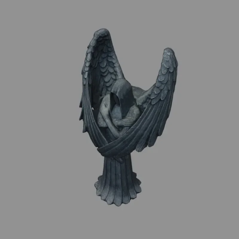 Escultura de resina Cthulhu sin rostro – Ángel caído estilo oscuro para hogar