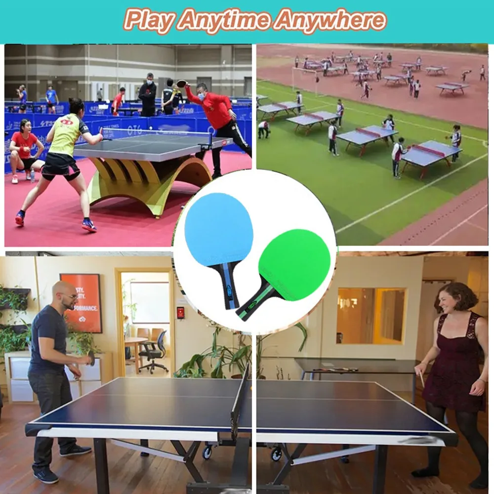 Palas de ping pong doble cara – Juego de tenis de mesa con funda - imagen 5