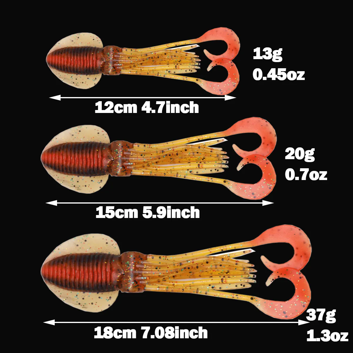 Señuelos de atún para pesca con plantilla de calamar UV, faldas de pulpo de 12/15/18cm, señuelo de plástico suave para pesca en el mar, 5 uds. - imagen 5