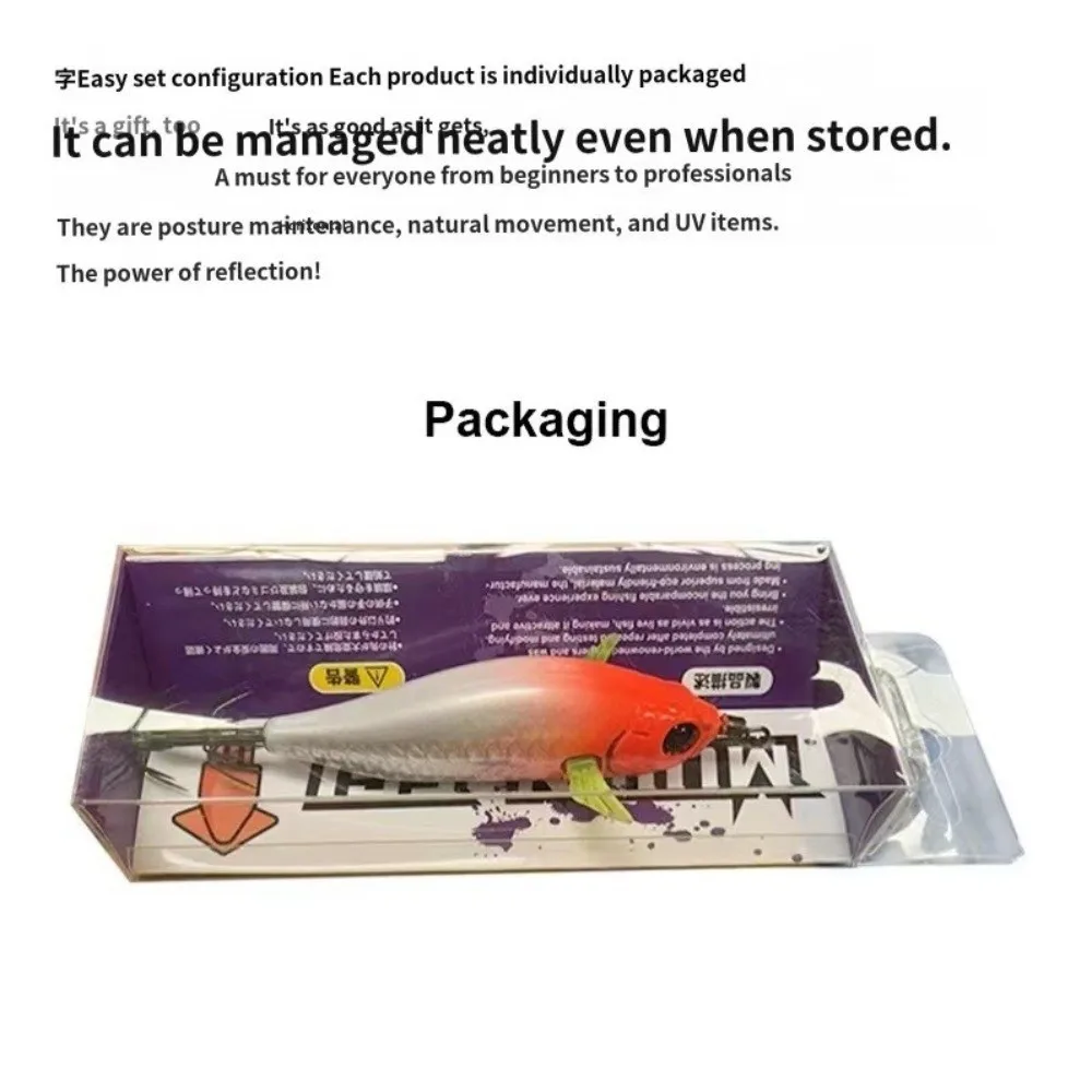 Cebo de pesca luminoso con láser, Material de madera, 63mm, 7,2g, señuelo flotante con forma de camarón, cebo de Jigging de calamar, pesca de calamar