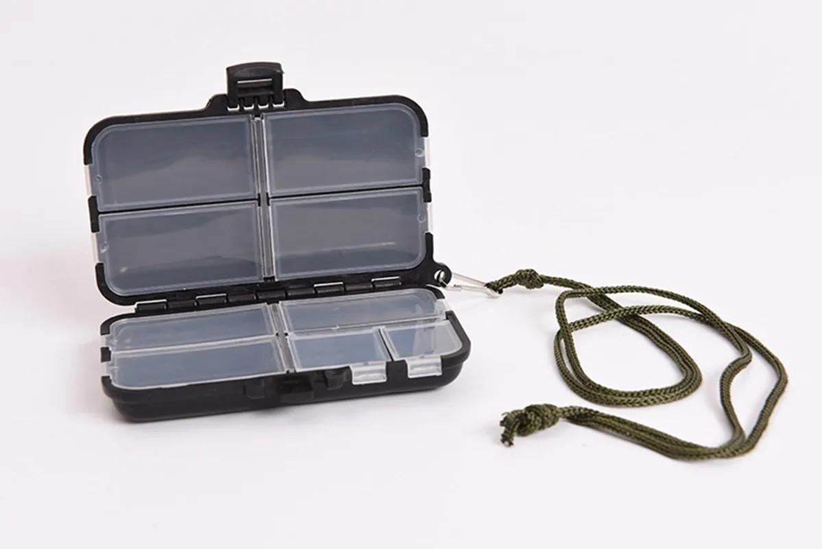Caja de aparejos de pesca portátil, Mini estuche de almacenamiento de 9 compartimentos, gancho de señuelo de pesca, herramienta de cebo, caja de guarda, accesorios de equipo de pesca - imagen 4