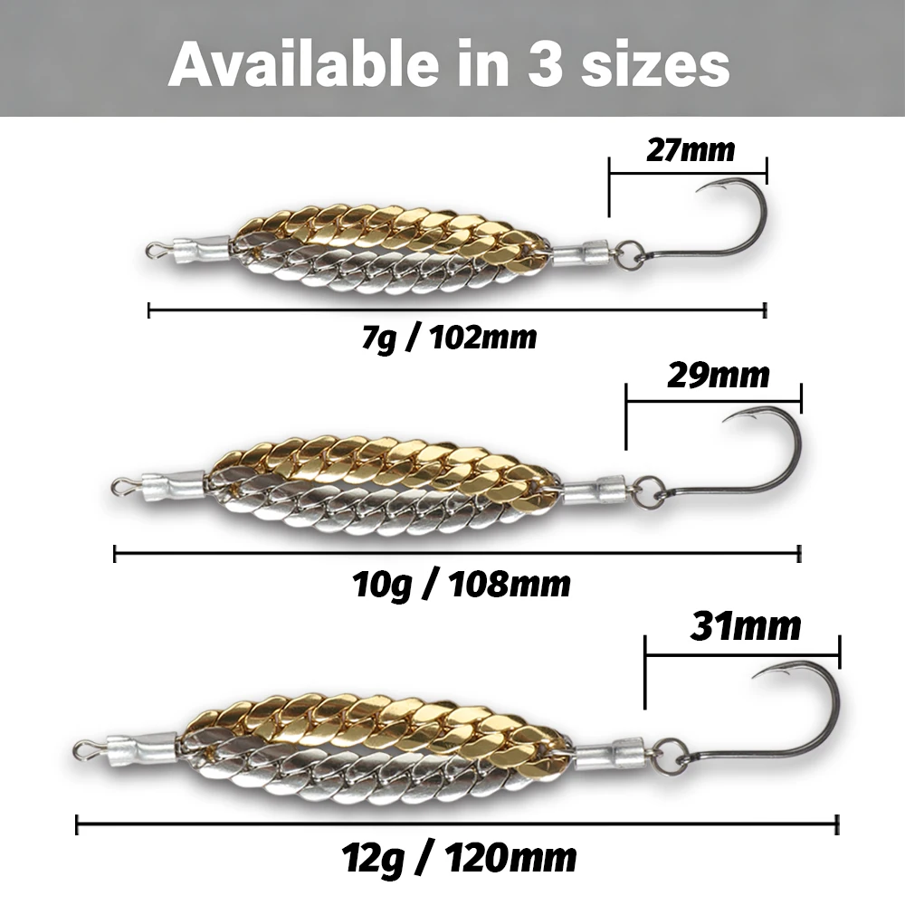 Kit de señuelo VIB 7g 10g 12g plantilla de Metal Spinner Blad lápiz de hundimiento aparejos de Pesca anzuelo Pesca Cast Swimbait Spinnerbait 1-5 Uds cebos - imagen 3