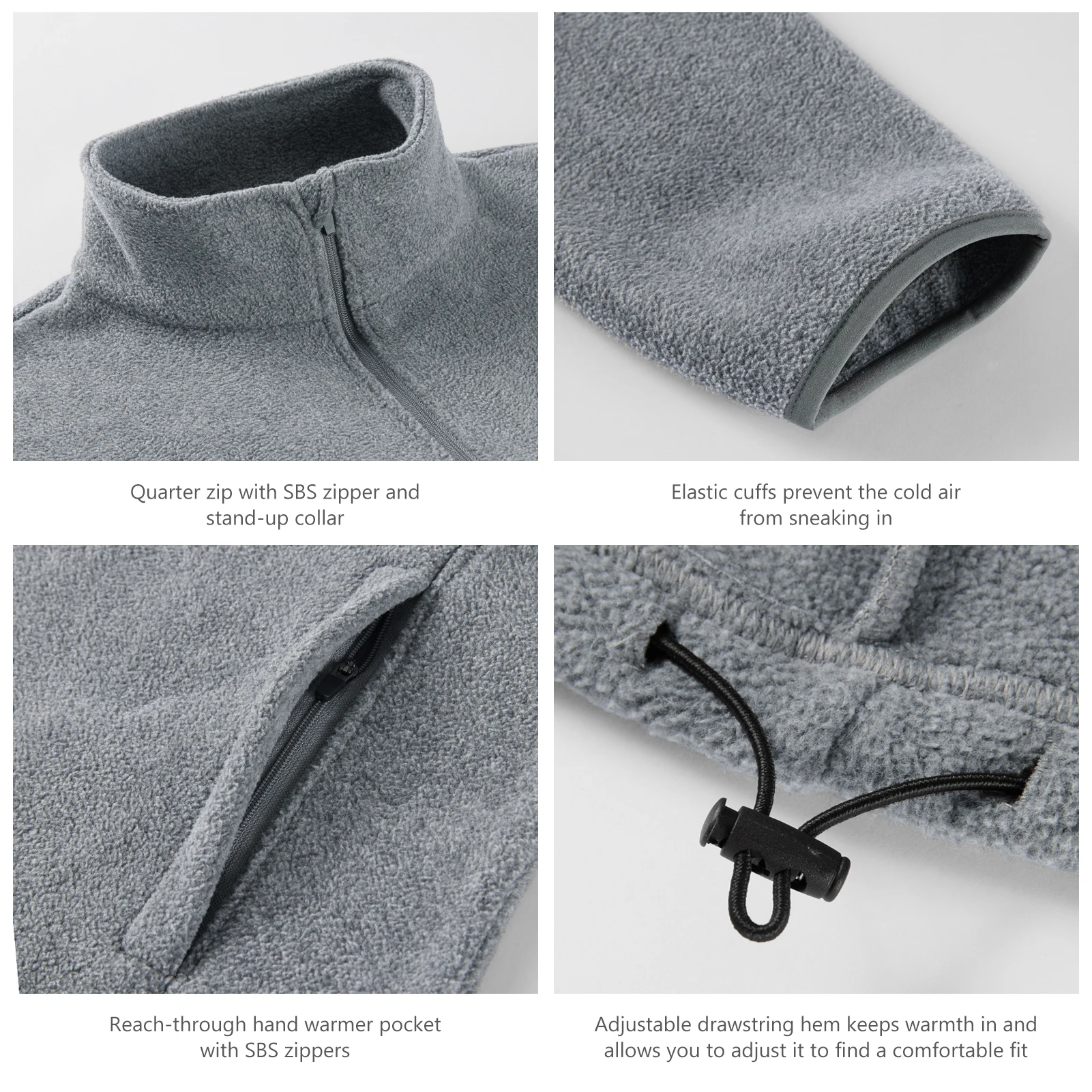 Chaqueta forro polar transpirable Bassdash – Cremallera 1/4 - imagen 5