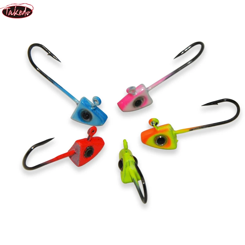 TAKEDO 50 Uds 1,7G anzuelo de plomo con cabeza de pez pesca en raíz anzuelo de pesca en hielo anzuelo con cabeza de anzuelo con gusano suave para cacao - imagen 5