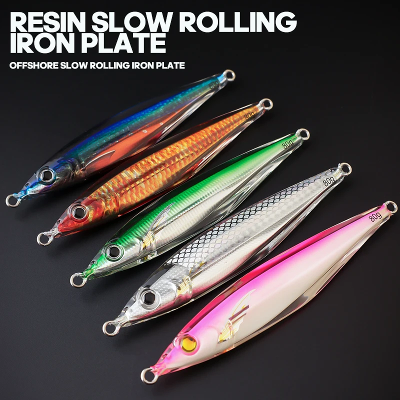 TAIYU-señuelo de plantilla de Metal de hundimiento rápido, 80g/130g, envoltura de resina, fundición de tierra de agua salada, plantilla de Metal para pesca en el mar, cebo duro biónico duradero - imagen 2