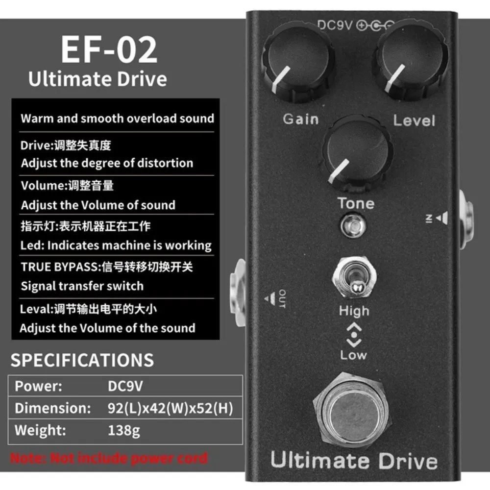 Pedal de efectos de guitarra eléctrica tipo V, generador de tonos versátiles, Mini Pedal de efectos, procesador de efectos - imagen 2