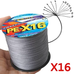 Hilo trenzado X16 Super PE 300m para carpa y lucio
