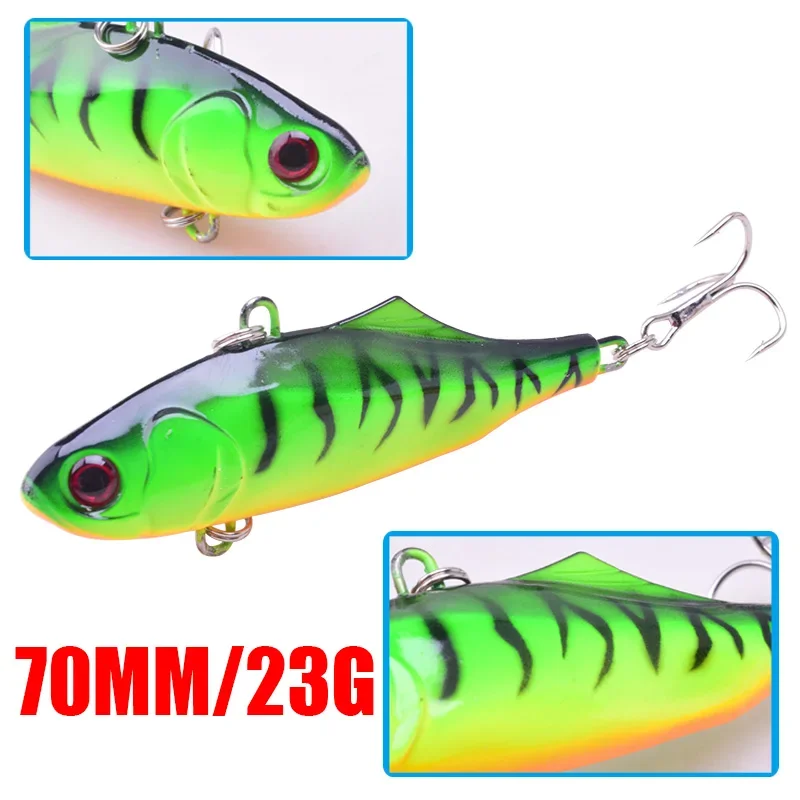 Señuelo de Pesca con vibración de hundimiento rápido, cebo duro VIB de 70mm y 23g con anzuelo triple, Wobblers, aparejos, Crankbait, 1 ud. - imagen 4