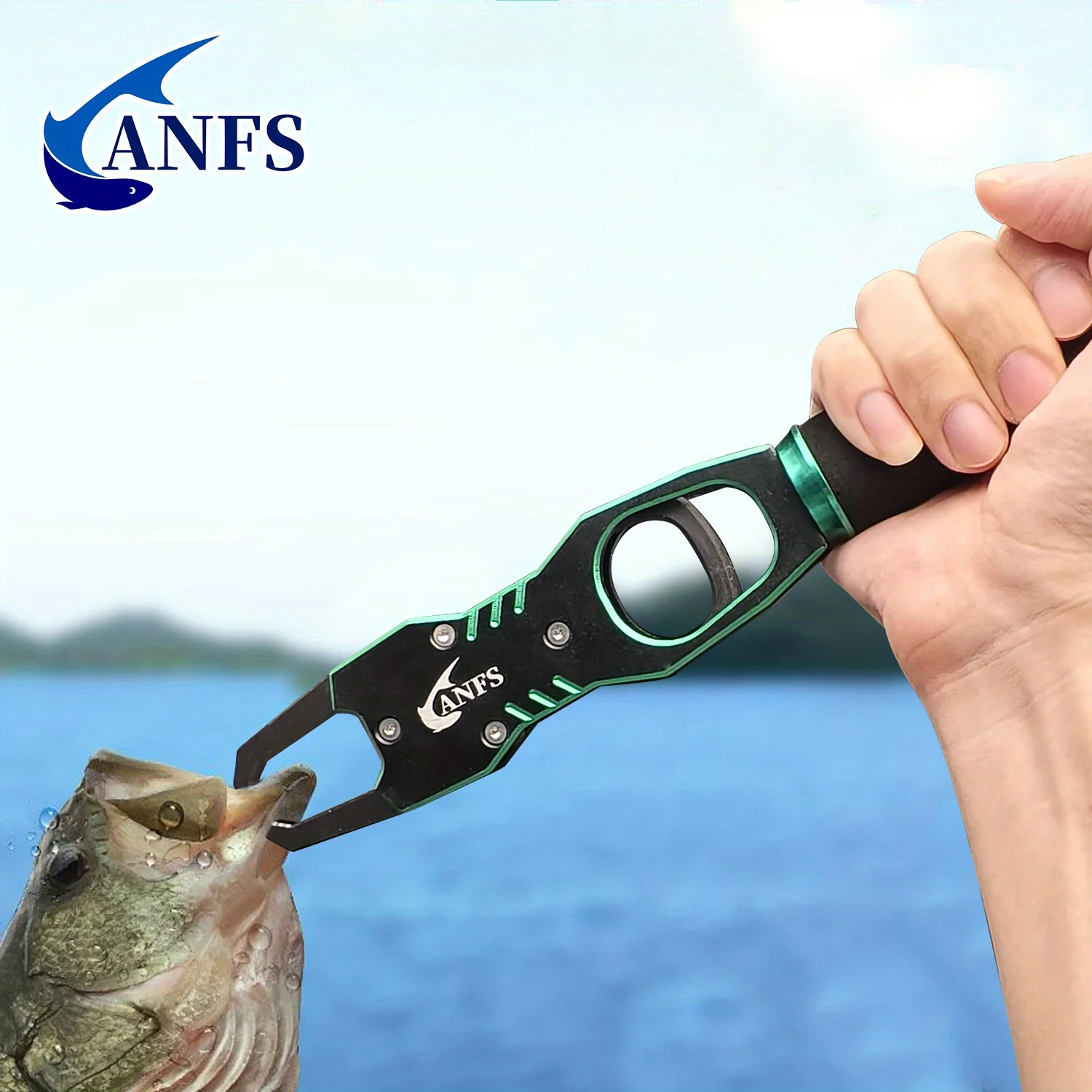 ANFS Herramienta de alicates de agarre de labio de pesca - Pinza de labio de pescado con escala, pinza de pesca de 40 libras - Alicates de pesca prácticos bloqueables - imagen 5