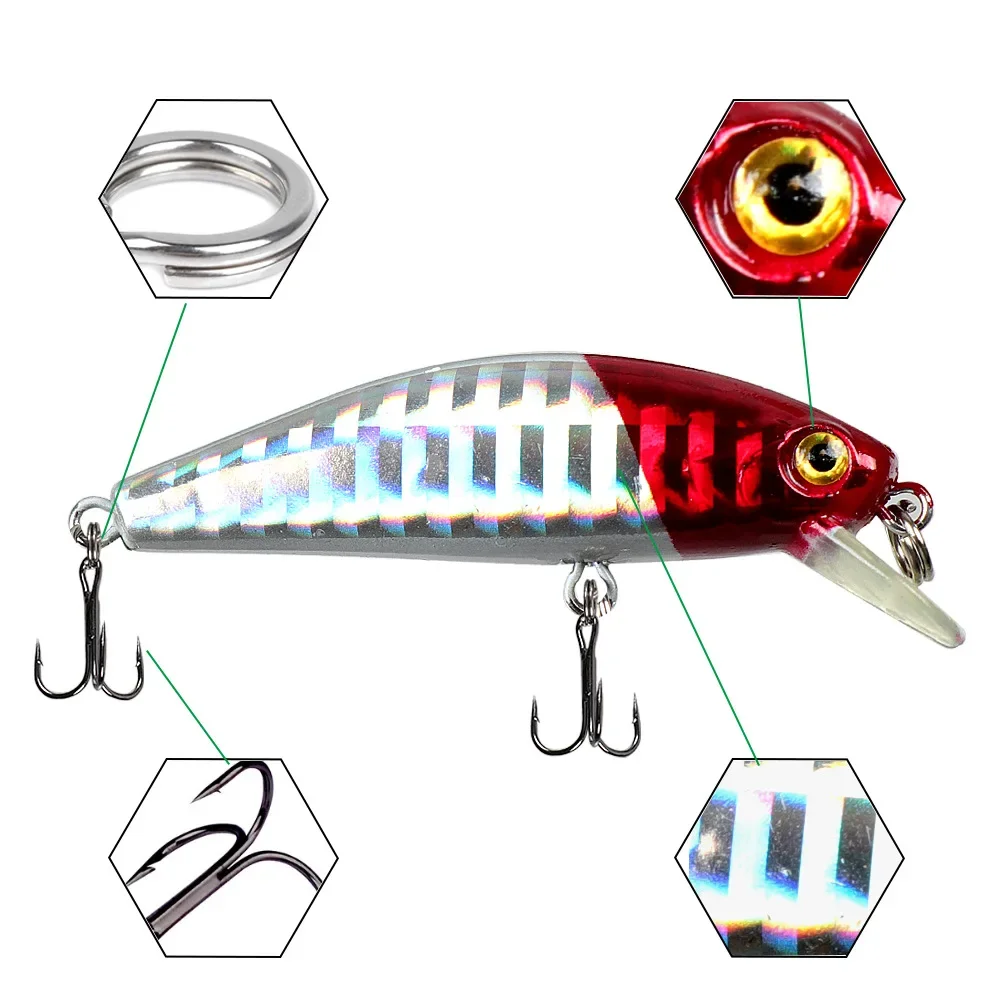 Señuelo de pesca duro Artificial, cebo de pececillo que se hunde, 5,5 cm, 6,7g, Crankbait, Wobblers Down - imagen 3