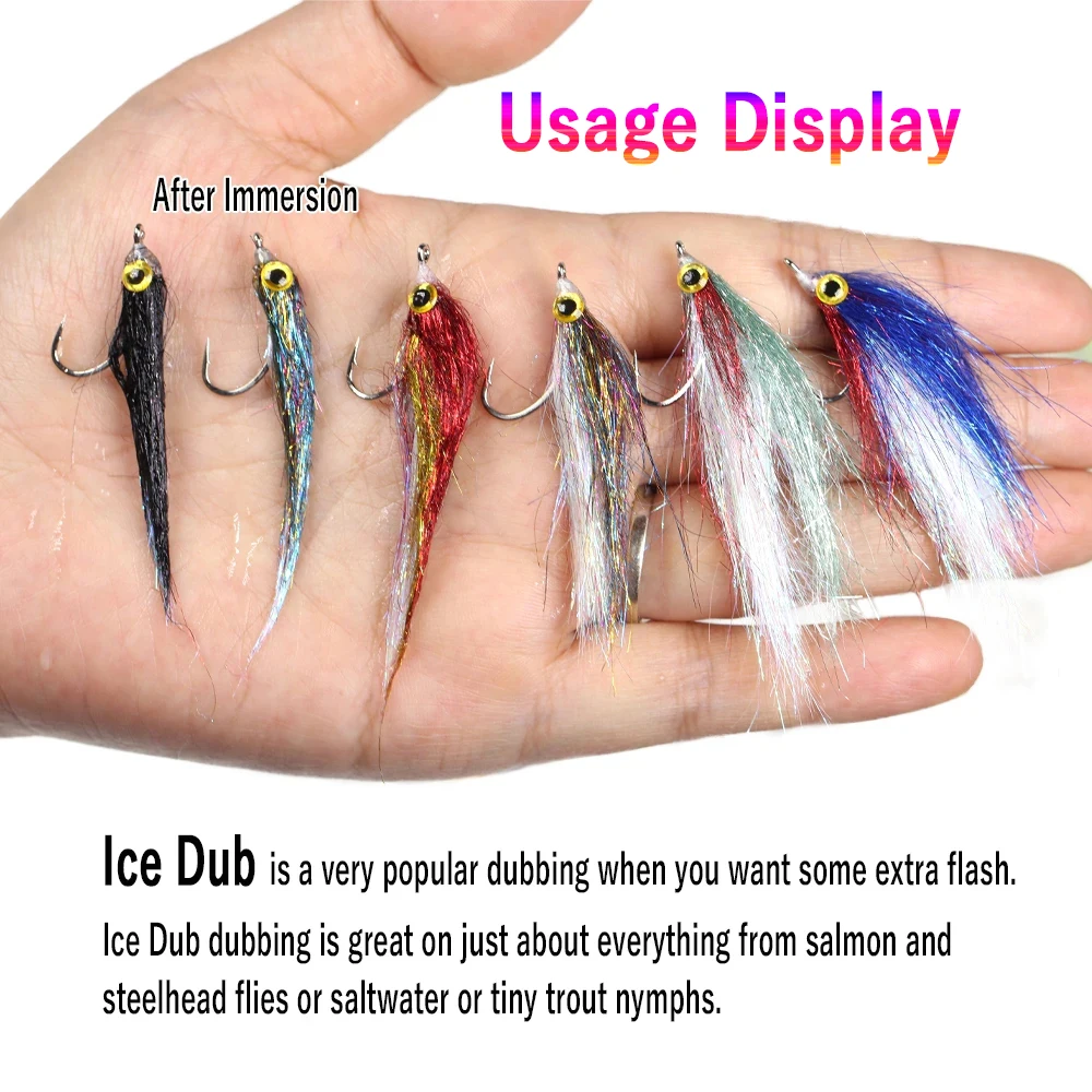 Serpentina de pesca de agua salada, Material de atado de moscas de ala de hielo delgada, 6,5 cm/2,55 "de largo, 1 bolsa - imagen 5